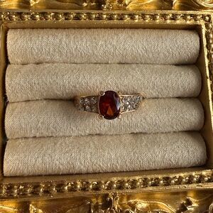 Elegant Gold and Red Gemstone Ring